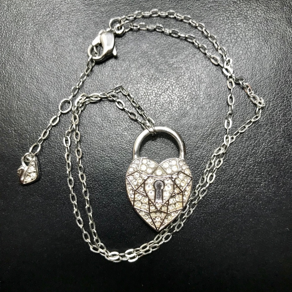 Swarovski Sterling Silver Heart Lock Necklace